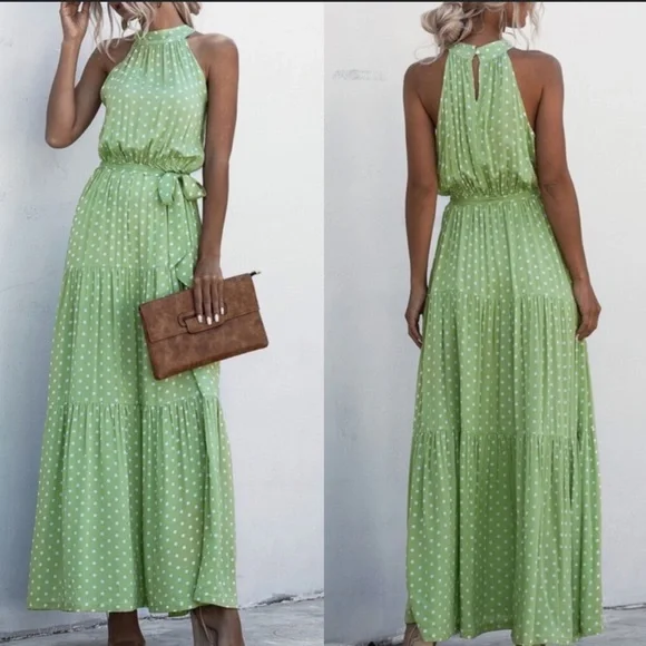 Boho floral halter maxi dress - Picture 9 of 10